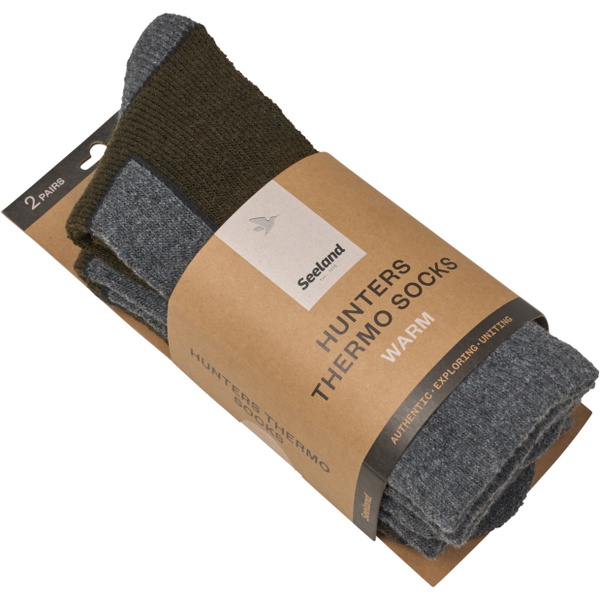 2025 Seeland Mens Field Thermo Sock - 2 Pack 40558017925 - Pine Green Melange / Grey Melange